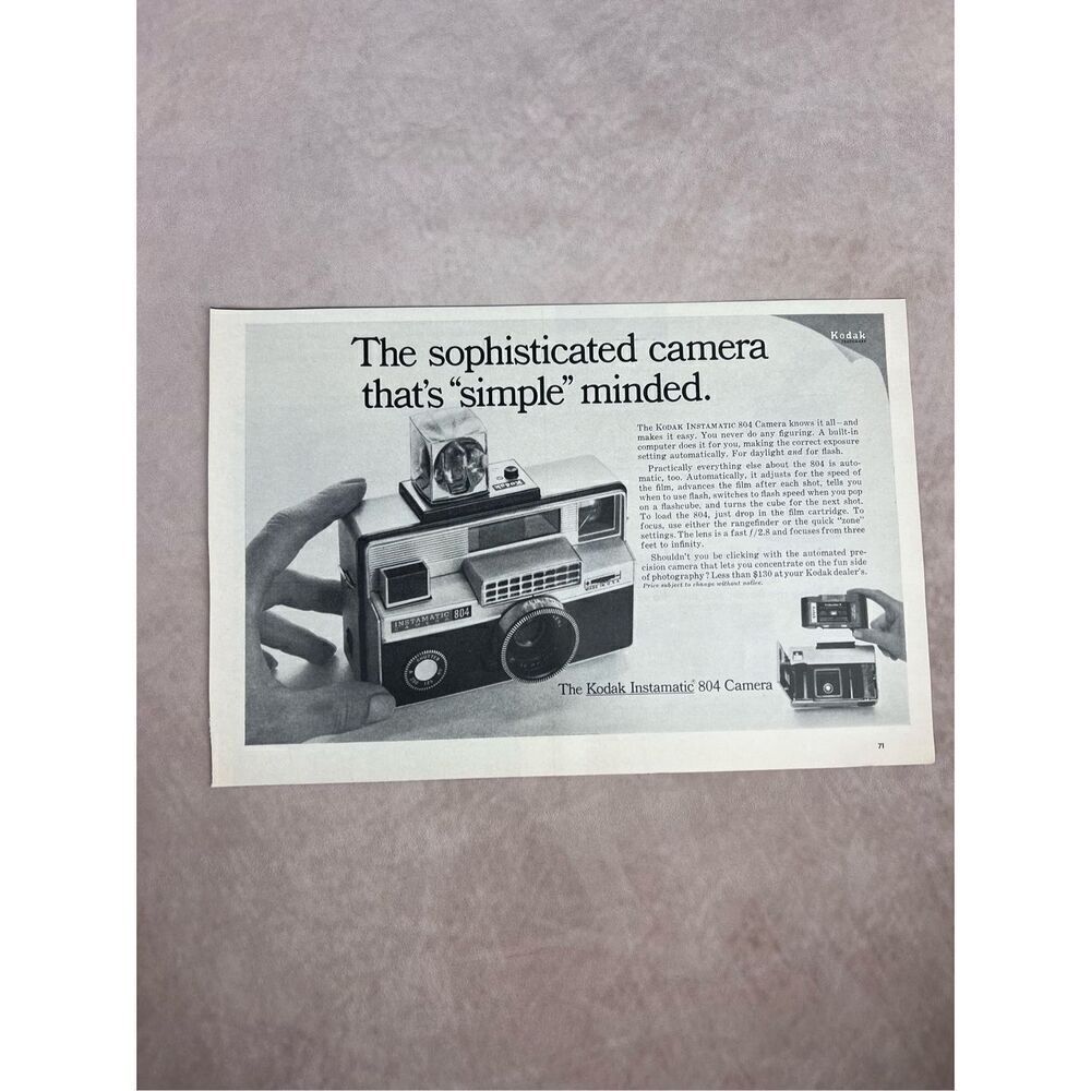 Vintage Print Advertisement Ad 1965 Kodak Print
